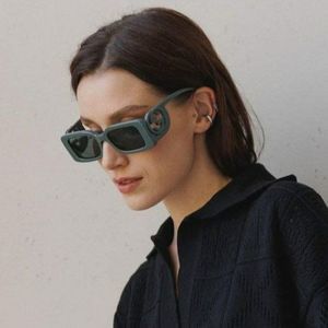 Gucci GG1325S 003 Sunglasses Grey Smoke Grey Rectangle Women